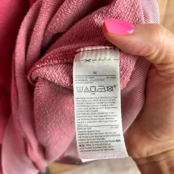 GAP Striped Boxy Scoop Neck ‘Worn’ look Washed Out Pink-Red Color Size M - Picture 5 of 8